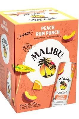 Malibu Peach Rum Punch Cans 4 Pack - SoCal Wine & Spirits