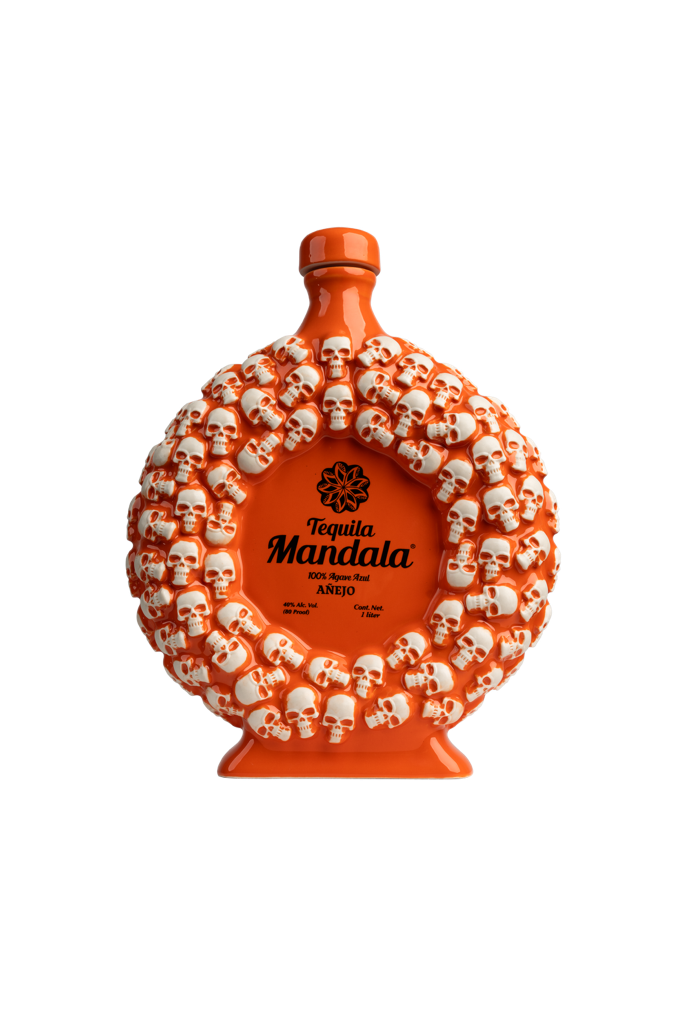 Mandala dia De Muertos Anejo Skulls Orange Bottle - SoCal Wine & Spirits