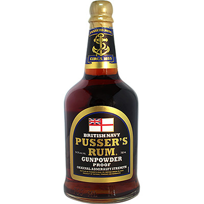 British Navy Pussers Rum Gunpowder Proof