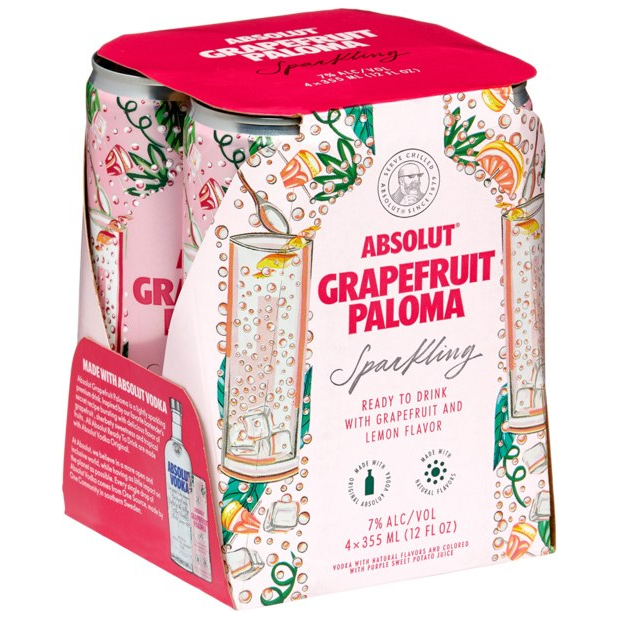 Absolut Grapefruit Paloma Can 4 Pack - SoCal Wine & Spirits