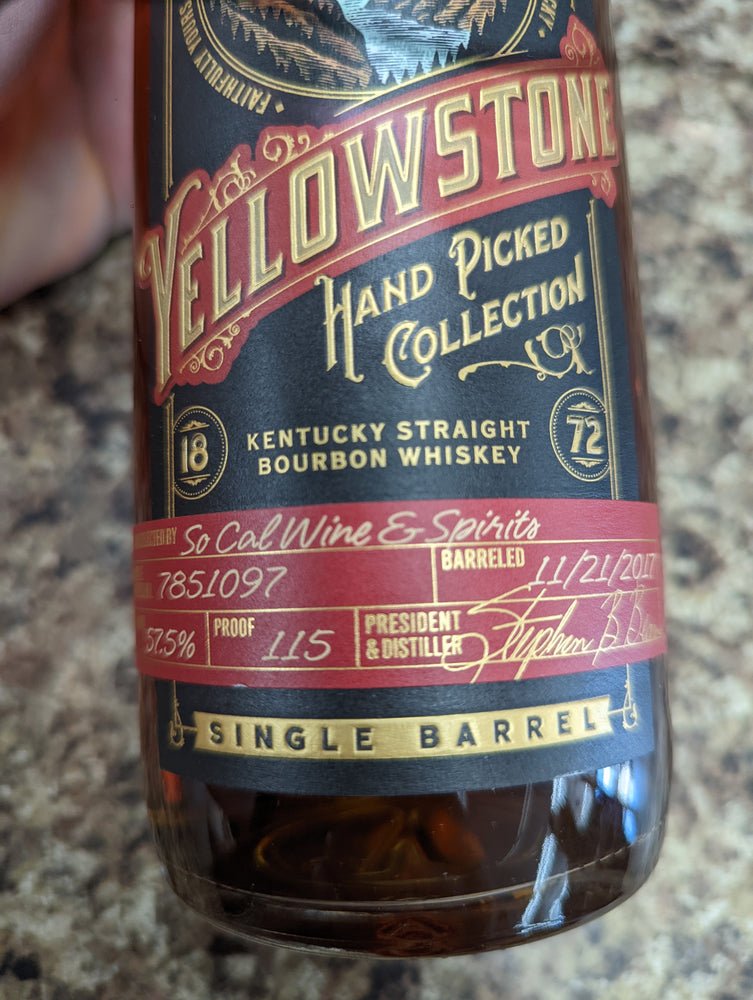 Yellowstone Single Barrel 7851097 57.5% - SoCal Wine & Spirits